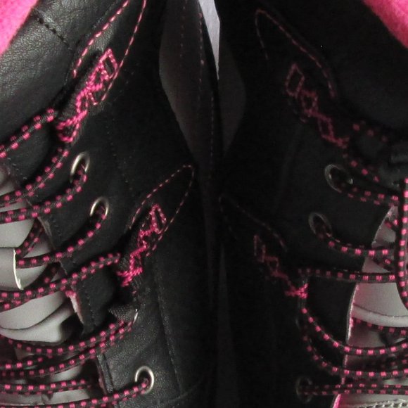 🎀 TOTES BEAVER BIG GIRLS SNOW BOOTS; BLACK - PINK - GREY (SIZE 6) 🎀 - Picture 16 of 16